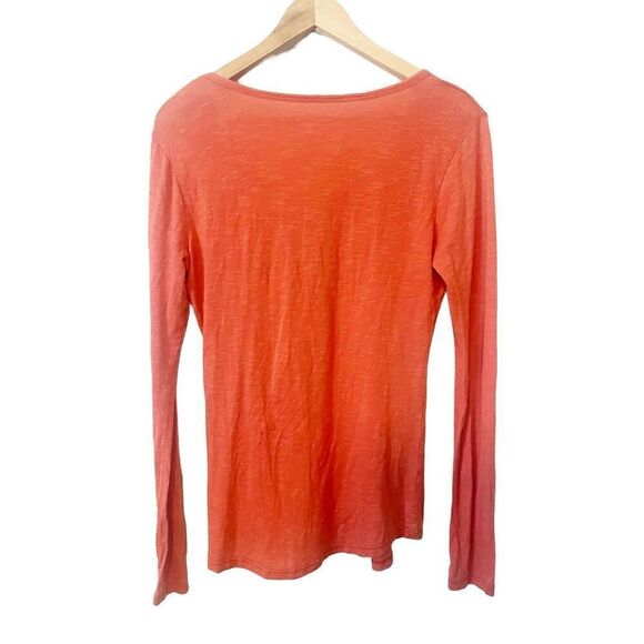 Horny‎ Toad Orange Organic Cotton V-Neck Long Sleeve T-shirt XS - Picture 2 of 5